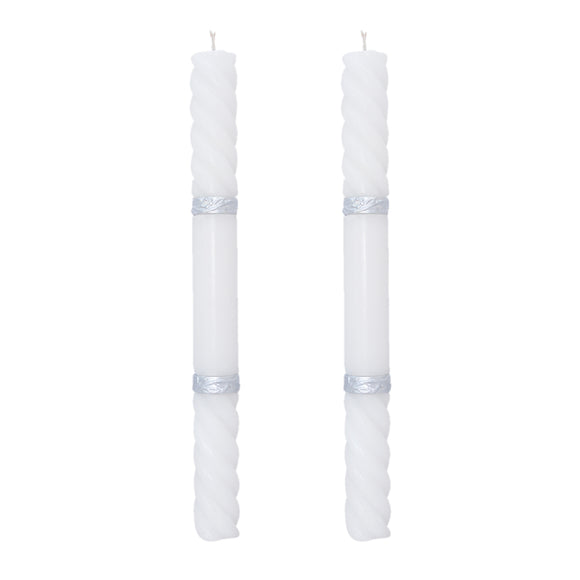 Secondary Candle Set Spiral Metallic Line (Silver)