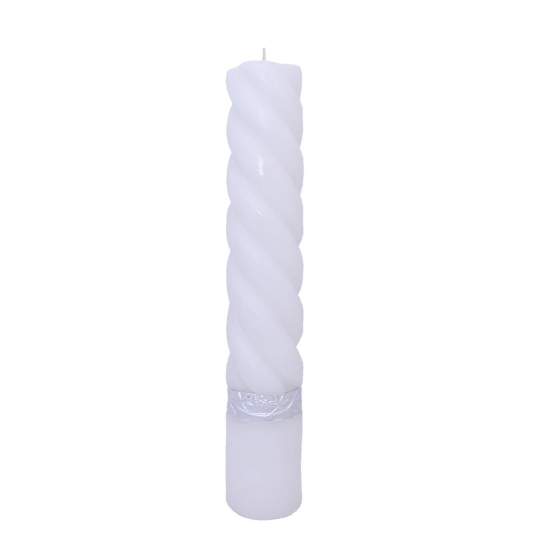 Unity Candle Spiral Metallic Line (Silver)