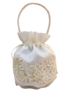 Bridal Bag Pouch Assorted Designs (Ecru)